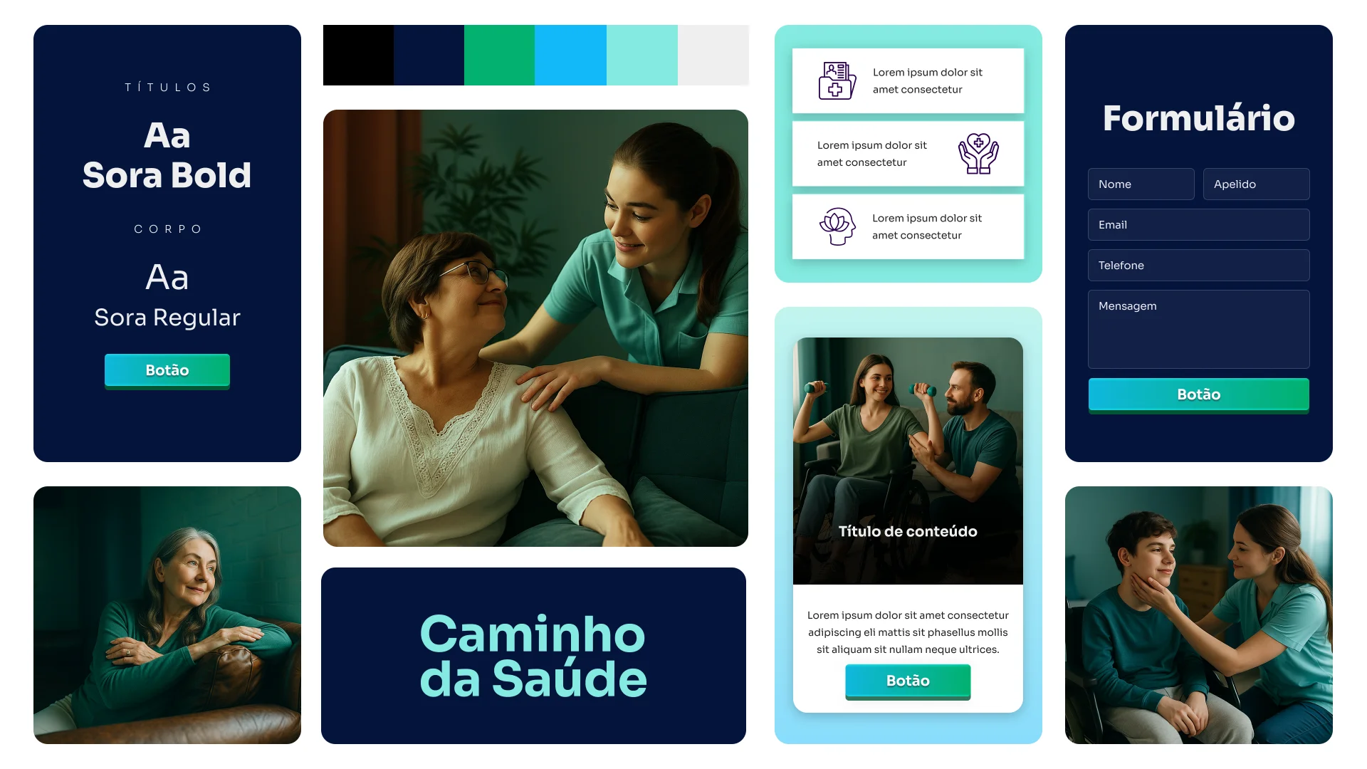 Moodboard do projeto Caminho da Saúde