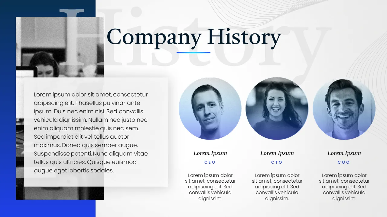 Aqui usei as ferramentas disponíveis no PowerPoint incluindo sobreposição com gradientes para editar as imagens. Matilde Ferreira & Top Slides